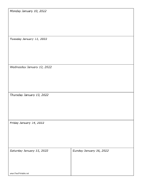 01/10/2022 Weekly Calendar-portrait Calendar