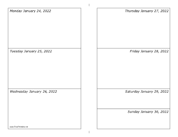 01/24/2022 Weekly Calendar-landscape Calendar