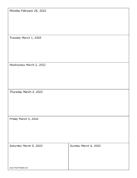 02/28/2022 Weekly Calendar-portrait Calendar