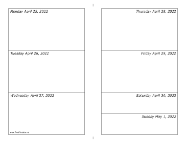 04/25/2022 Weekly Calendar-landscape Calendar