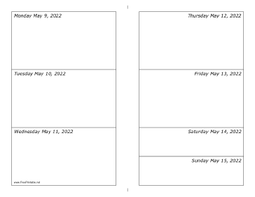 05/09/2022 Weekly Calendar-landscape Calendar