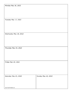 05/16/2022 Weekly Calendar-portrait Calendar