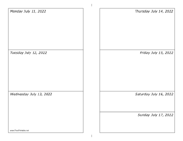 07/11/2022 Weekly Calendar-landscape Calendar