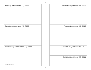 09/12/2022 Weekly Calendar-landscape Calendar