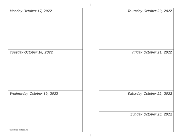 10/17/2022 Weekly Calendar-landscape Calendar