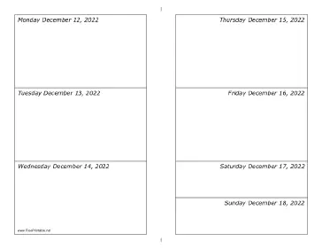 12/12/2022 Weekly Calendar-landscape Calendar