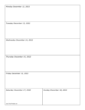 12/12/2022 Weekly Calendar-portrait Calendar
