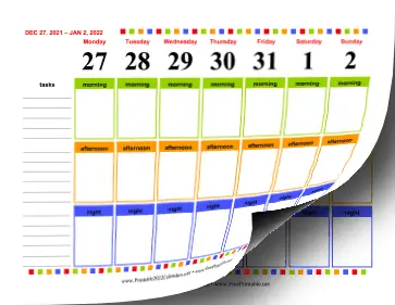 2022 Morning Afternoon Night Calendar Calendar