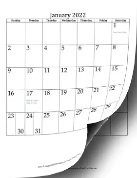 2022 Vertical Calendar