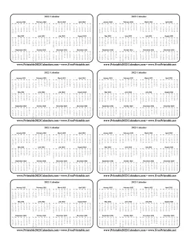 2022 Wallet Calendar Calendar