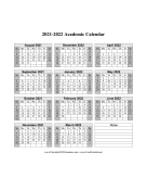 2021-2022 Academic Calendar calendar