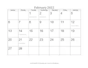 February 2022 Calendar calendar