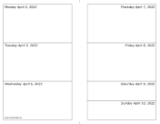04/04/2022 Weekly Calendar-landscape calendar