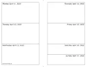 04/11/2022 Weekly Calendar-landscape calendar