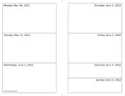 05/30/2022 Weekly Calendar-landscape calendar