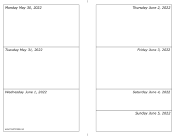 05/30/2022 Weekly Calendar-landscape calendar