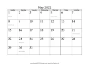 May 2022 Calendar calendar