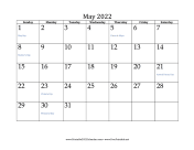 May 2022 Calendar calendar