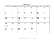 June 2022 Calendar calendar