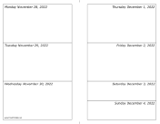 11/28/2022 Weekly Calendar-landscape calendar