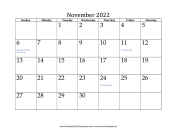 November 2022 Calendar calendar