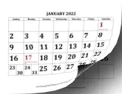 2022 Large Bold calendar