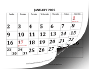 2022 Large Bold calendar