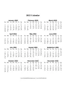 2022 Calendar One Page Large Vertical calendar