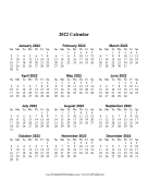 2022 Calendar One Page Large Vertical calendar