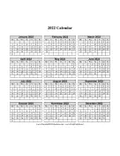 2022 Calendar One Page Vertical Monday Start calendar