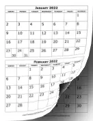 2022 Calendar Two Months Per Page calendar