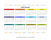 2022 Colorful Calendar calendar