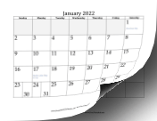 2022 with days of adjacent months in gray