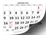 2022 Large Print calendar