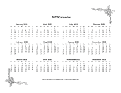 2022 One Page Calendar With Flowers calendar